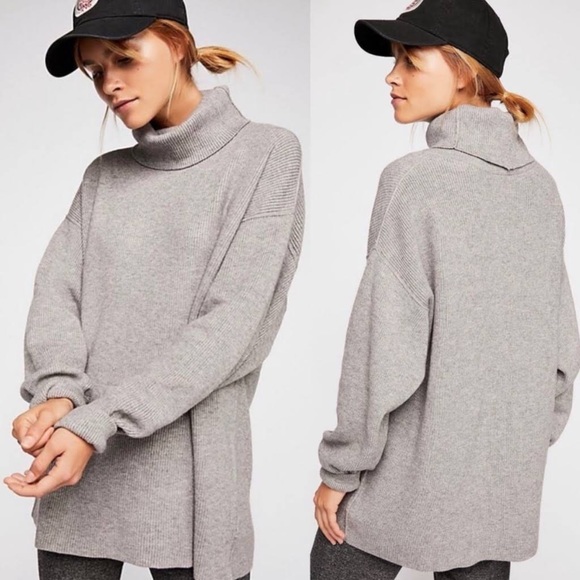 Free People Womens Softly Structured Pullover Turtleneck Sweater - Picture 2 of 6